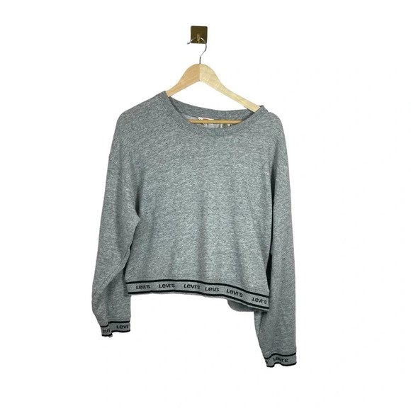 Levi’s Logo Trim Pullover Crewneck in Grey/Black Size XL - Picture 8 of 12